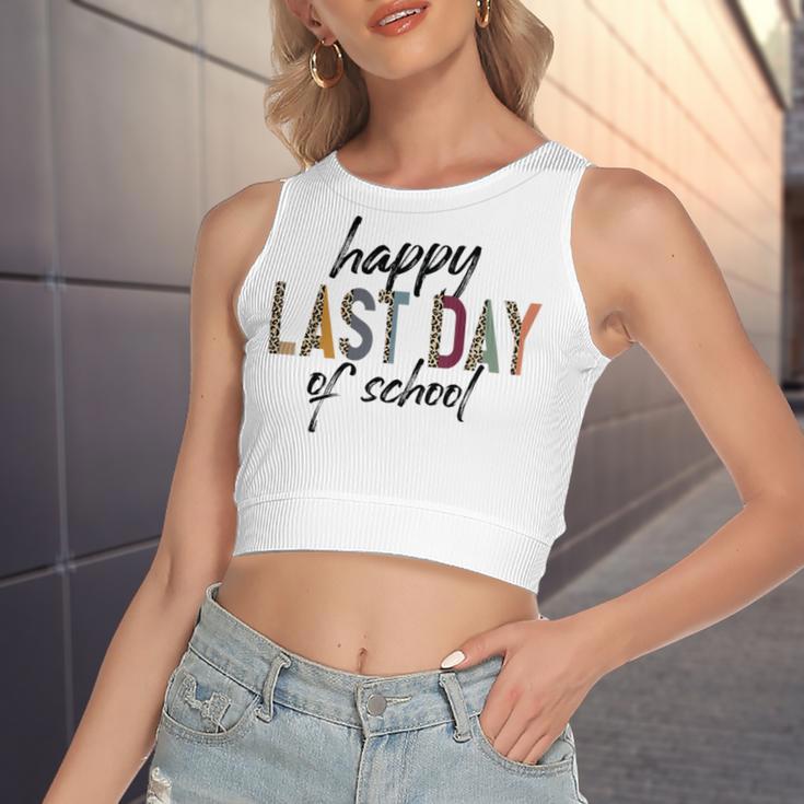 Happy Last Day Of School Funny V4 Women's Sleeveless Bow Backless Hollow Crop Top