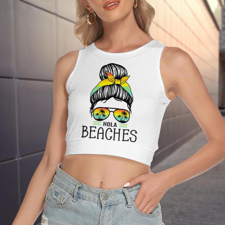 Hola Beaches Beach Vacation Summer For Women's Crop Top Tank Top