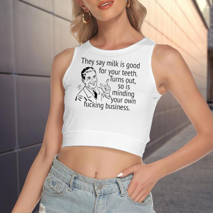 Mind Your Own Fucking Business Sarcastic Adult Humor Women's Crop Top Tank Top