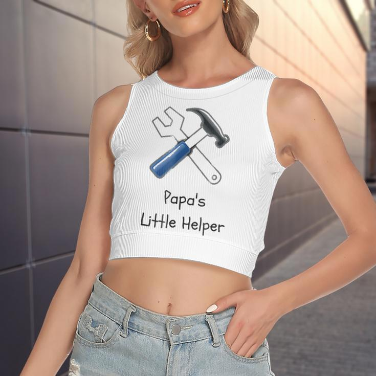 Papas Little Helper Handy Tools Women's Crop Top Tank Top