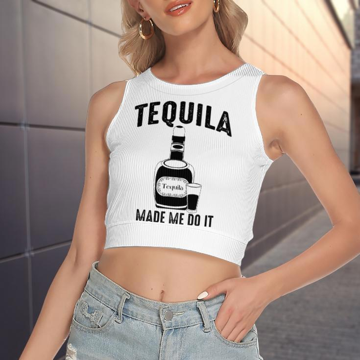 Tequila Made Me Do It Cute Women's Crop Top Tank Top
