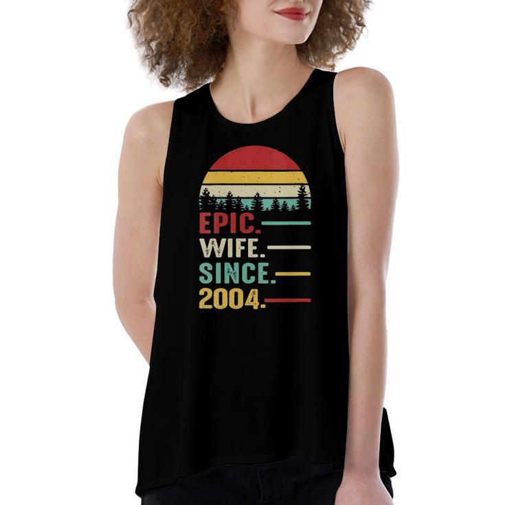 18Th Wedding Anniversary For Her Epic Wife Since 2004 Women's Loose Tank Top
