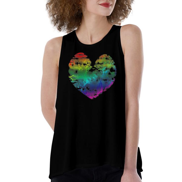 Rainbow Cloudy Heart Lgbt Gay & Lesbian Pride Women's Loose Tank Top