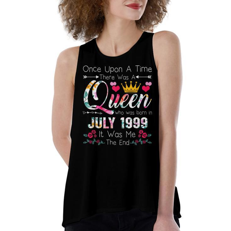 23 Years Birthday Girls 23Rd Birthday Queen July 1999  Women's Loose Fit Open Back Split Tank Top