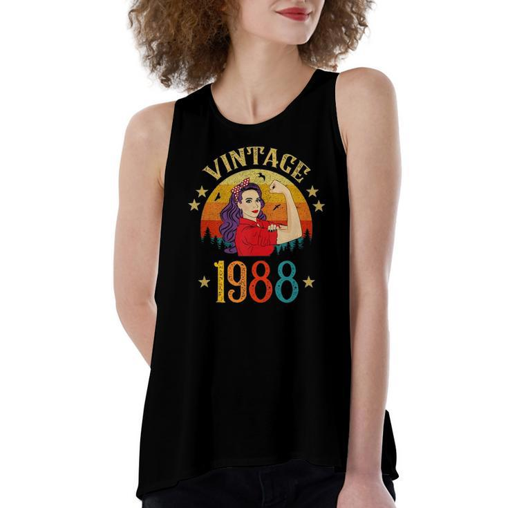 34Th Birthday 34 Years Old For Retro Vintage 1988 Women's Loose Tank Top
