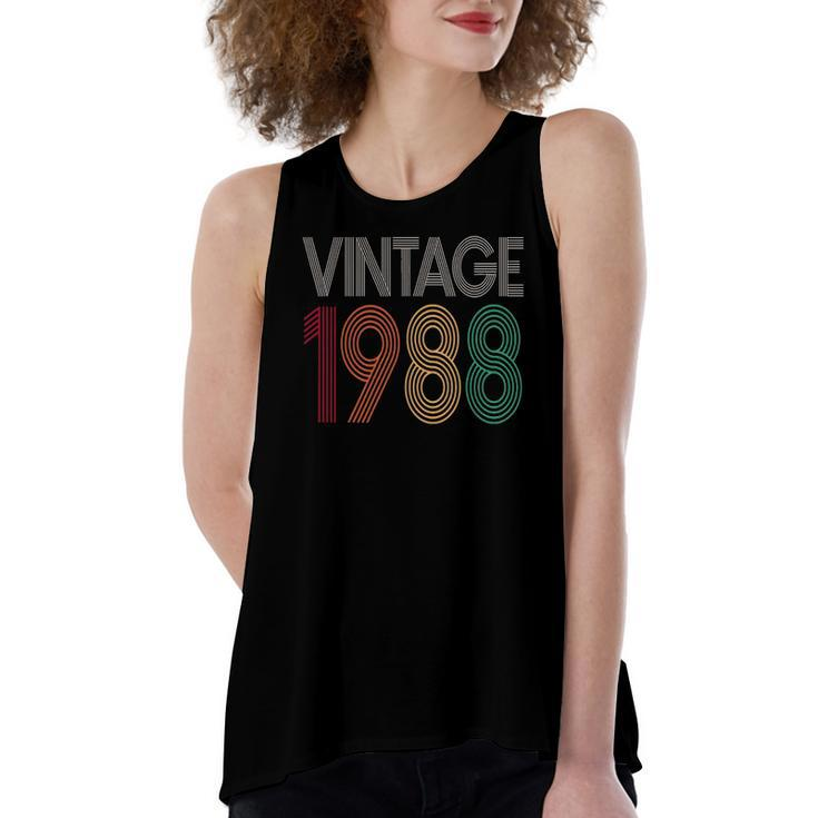 34Th Birthday Vintage 1988 Retro 34 Years Old Women's Loose Tank Top