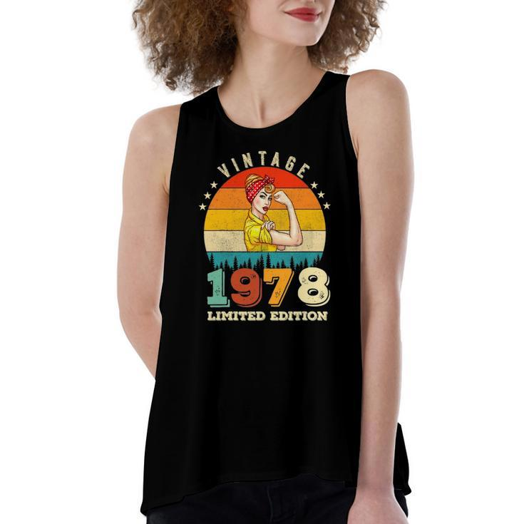 44Th Birthday 1978 Limited Edition Vintage 44 Years Old Women's Loose Tank Top