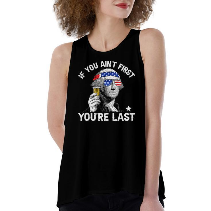 4Th Of July If You Aint First George Sloshington Beer Lover Women's Loose Tank Top