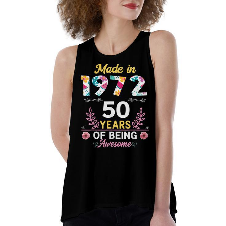 50 Years Old Gifts 50Th Birthday Born In 1972 Women Girls  V3 Women's Loose Fit Open Back Split Tank Top