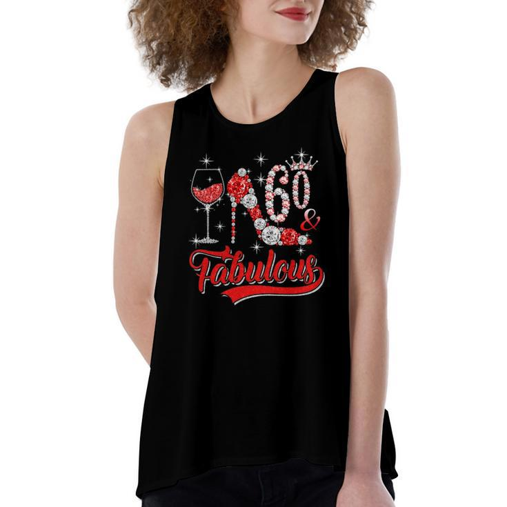 60 And Fabulous 60 Years Old Birthday Diamond Crown Shoes Women's Loose Tank Top