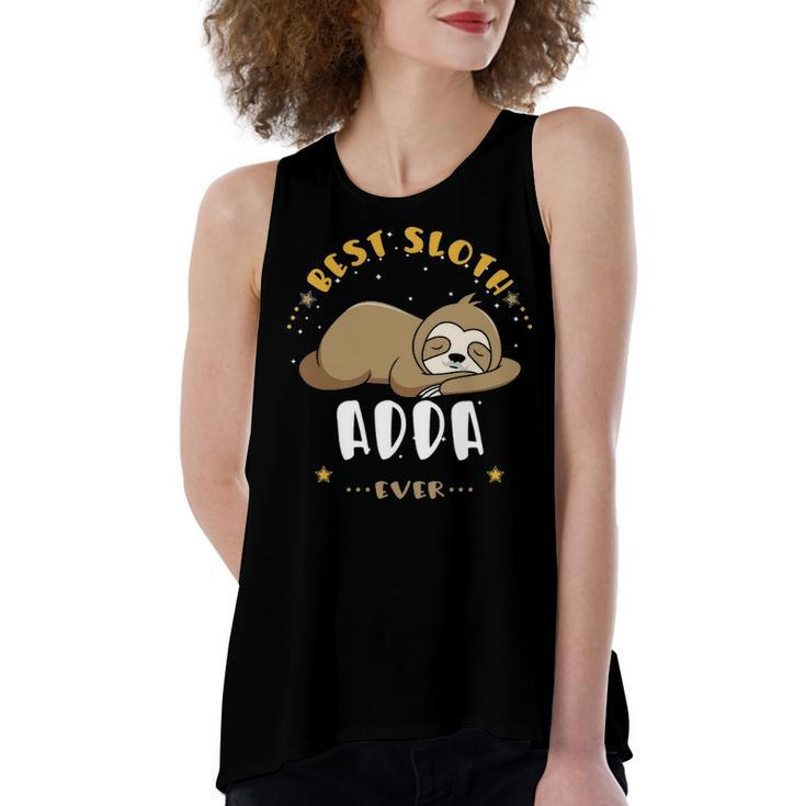 Adda Grandpa Gift   Best Sloth Adda Ever Women's Loose Fit Open Back Split Tank Top
