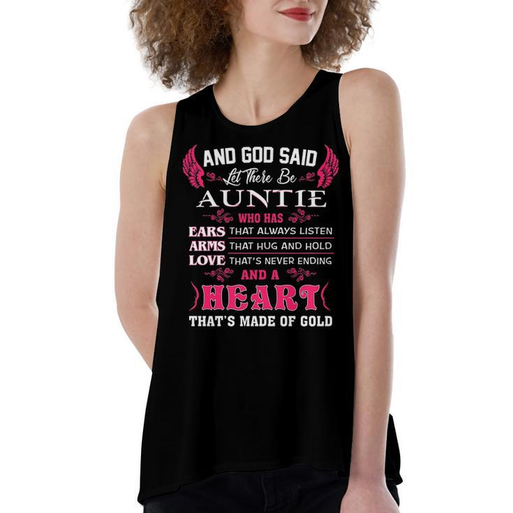 Auntie Gift   And God Said Let There Be Auntie Women's Loose Fit Open Back Split Tank Top