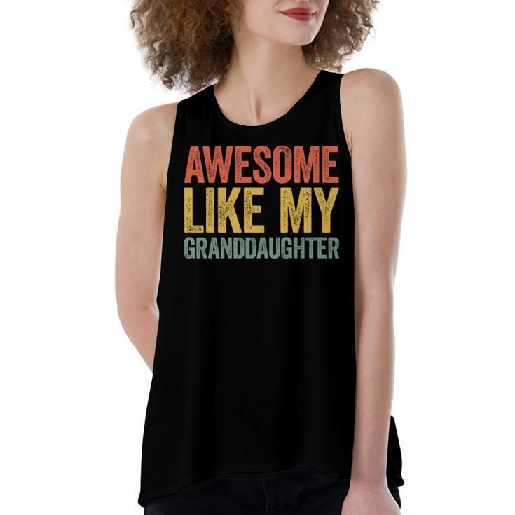Awesome Like My Granddaughter  Parents Day    V2 Women's Loose Fit Open Back Split Tank Top