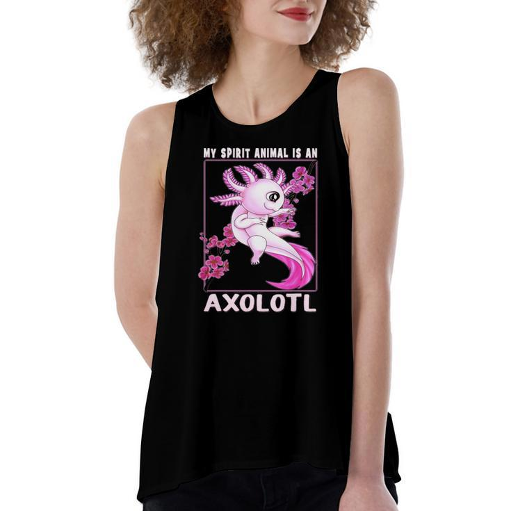 Axolotl Is My Spirit Animal Cherry Blossom Girls Boys Women's Loose Tank Top