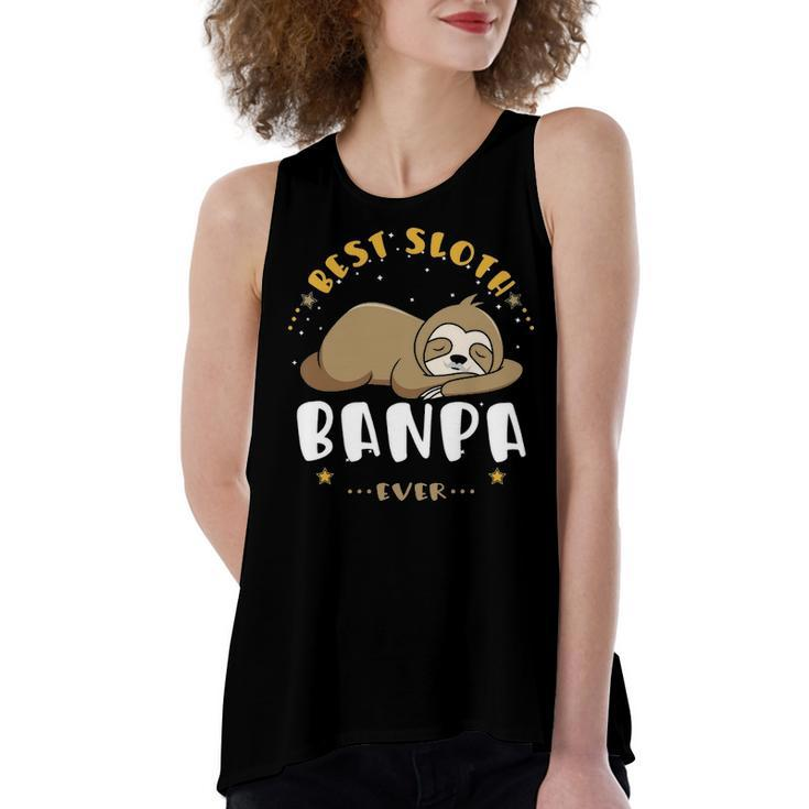 Banpa Grandpa Gift   Best Sloth Banpa Ever Women's Loose Fit Open Back Split Tank Top