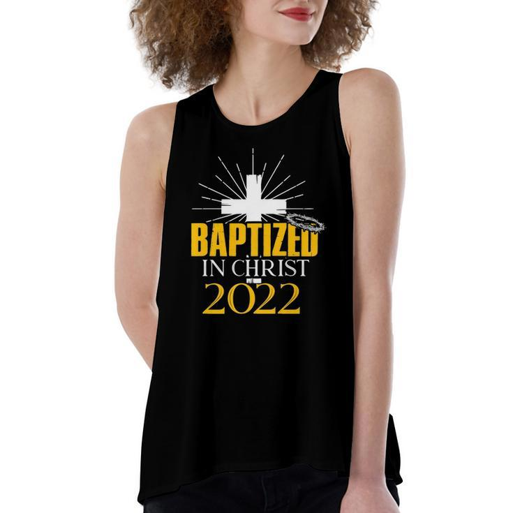 Baptized In Christ 2022 Christian Tee Baptism Faith Women's Loose Tank Top