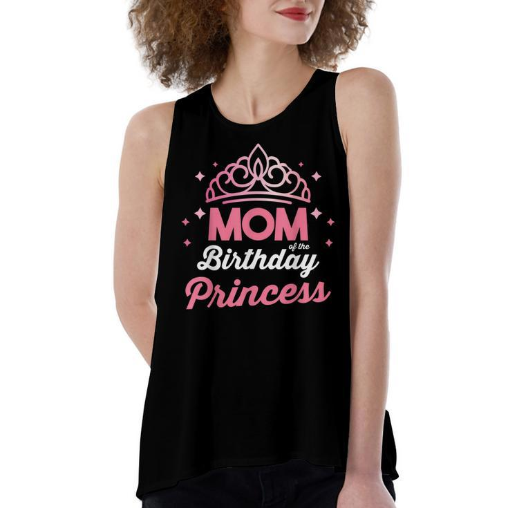 Bday Girl Family Matching Mom Of The Birthday Princess   Women's Loose Fit Open Back Split Tank Top