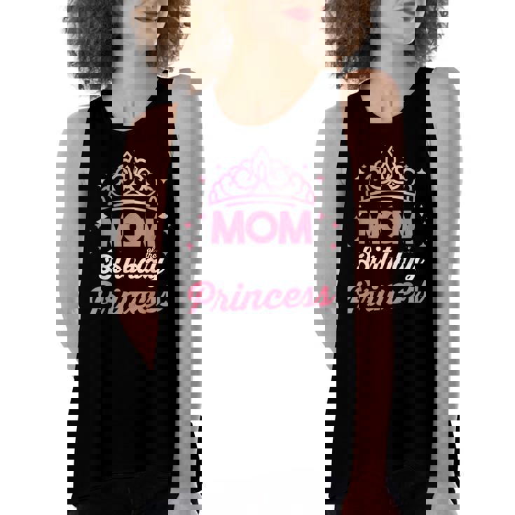 Bday Girl Family Matching Mom Of The Birthday Princess   Women's Loose Fit Open Back Split Tank Top