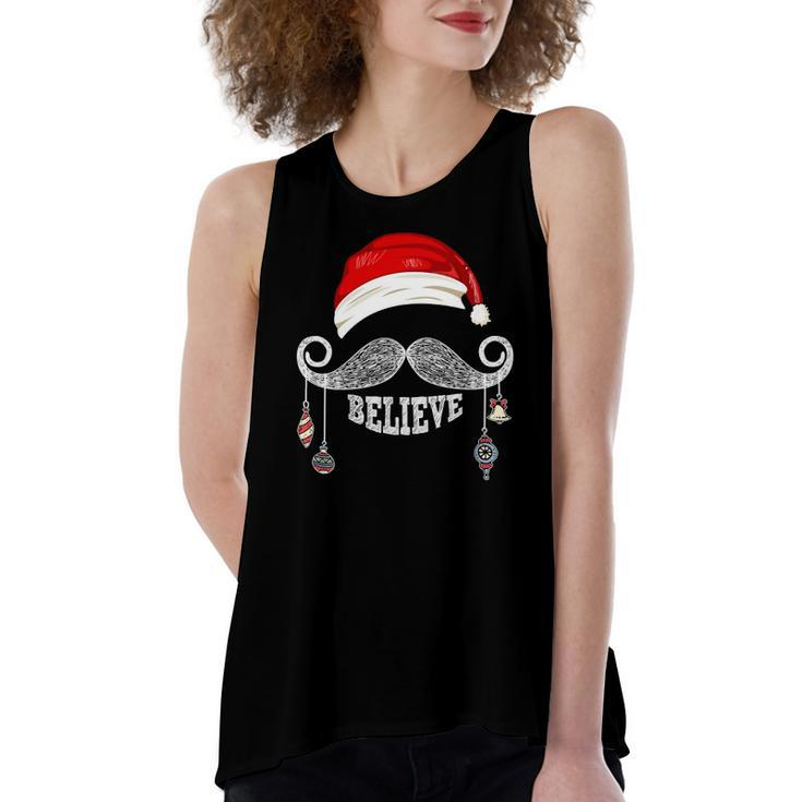 Believe Christmas Santa Mustache With Ornaments Believe Women's Loose Tank Top