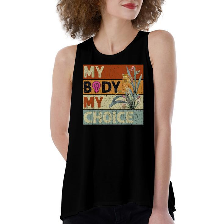 My Body My Choice Feminist Floral Feminist Women's Loose Tank Top