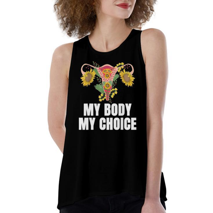 My Body My Choice Us Flag Feminist Rights Women's Loose Tank Top