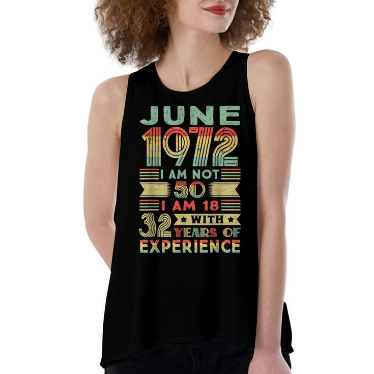 Born June 1972 50Th Birthday Made In 1972 50 Year Old  Women's Loose Fit Open Back Split Tank Top