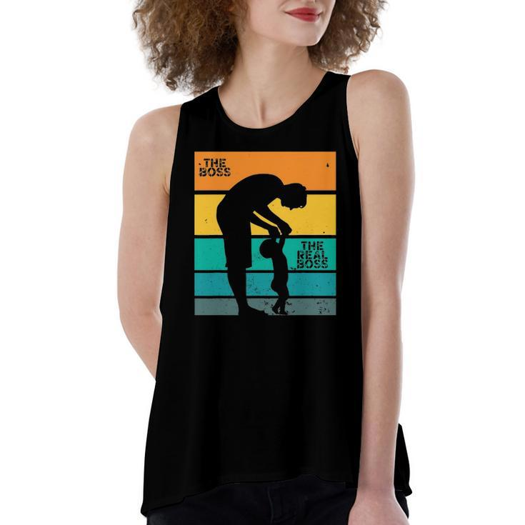 The Boss The Real Boss – Father Son Daughter Matching Dad Women's Loose Tank Top