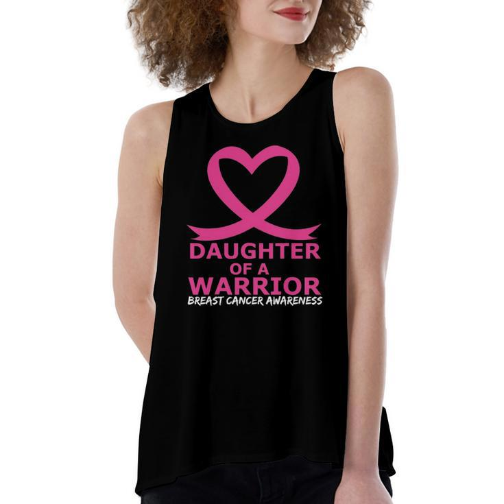 Breast Cancer Daughter Of A Warrior Pink Heart Ribbon Women's Loose Tank Top