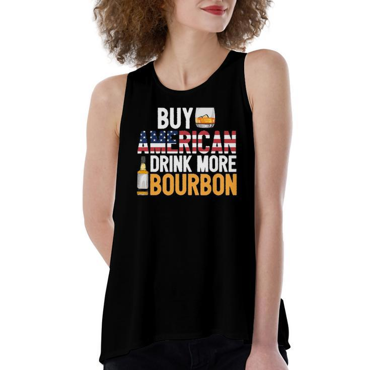 Buy American Drink More Bourbon Whiskey Drinking Women's Loose Tank Top