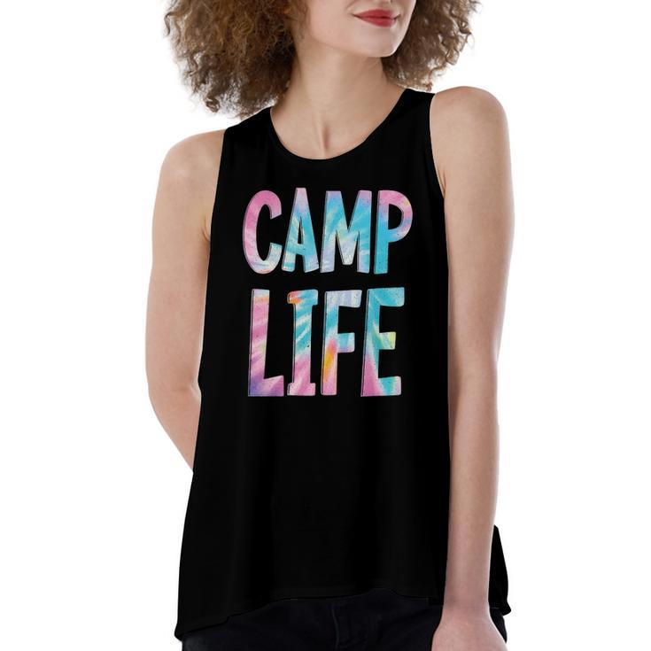 Camp Life Tie-Die Summer Top For Girls Summer Camp Tee Women's Loose Tank Top