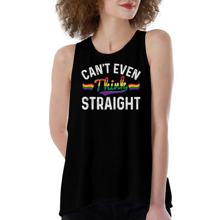Cant Even Think Straight Lgbt Gay Pride Rainbow Women's Loose Tank Top