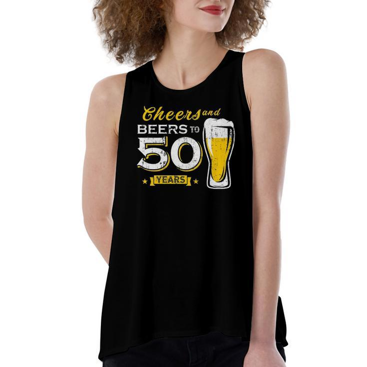 Cheers And Beers To 50 Years 50Th Birthday Party Women's Loose Tank Top