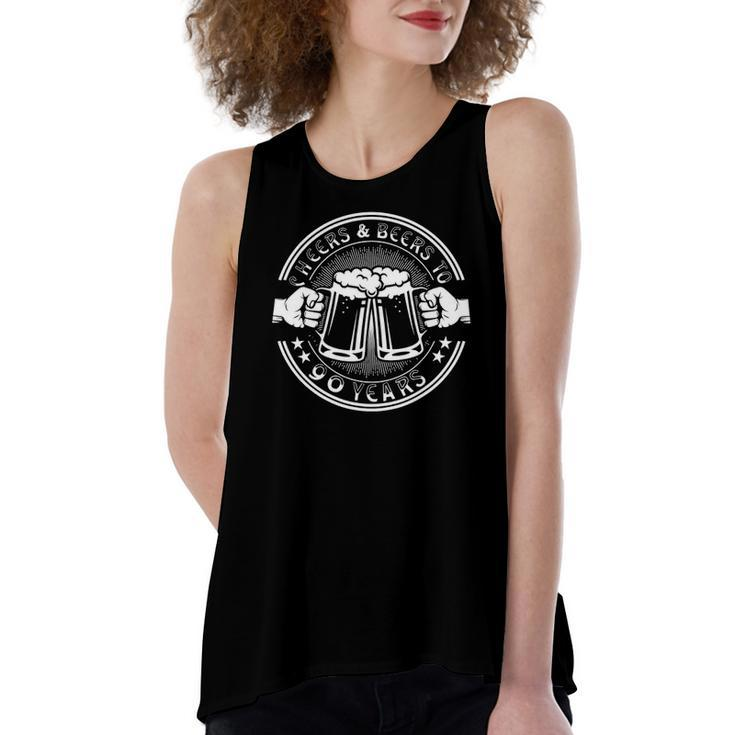 Cheers And Beers To 90 Years Old 90Th Birthday Drink Beers Women's Loose Tank Top