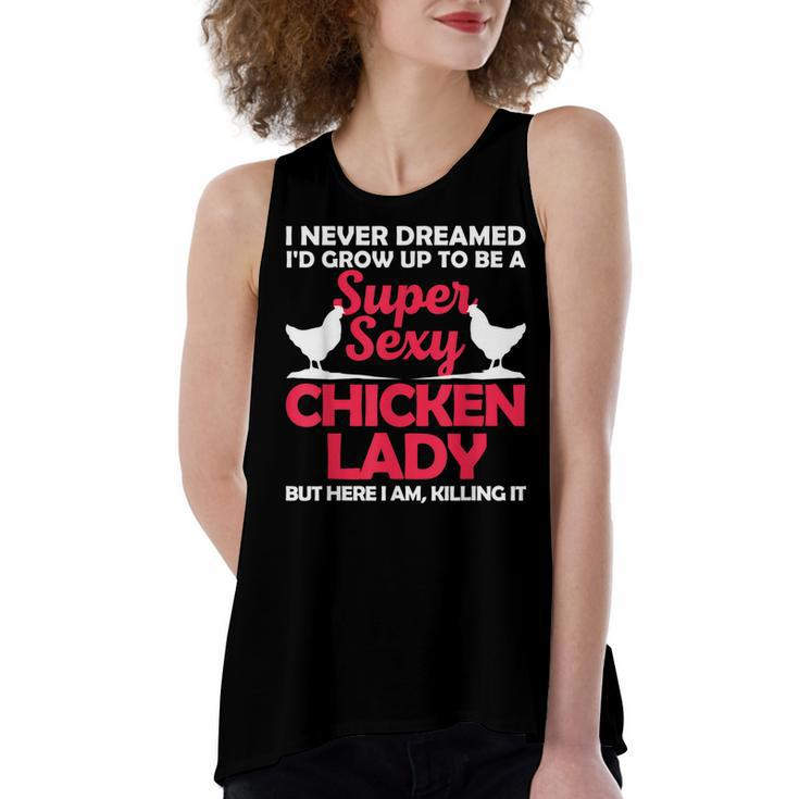 Chicken Lady For Girl Chicken Sexy Farmer Ladies Women's Loose Tank Top