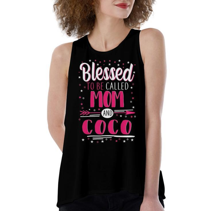 Coco Grandma Gift   Blessed To Be Called Mom And Coco Women's Loose Fit Open Back Split Tank Top