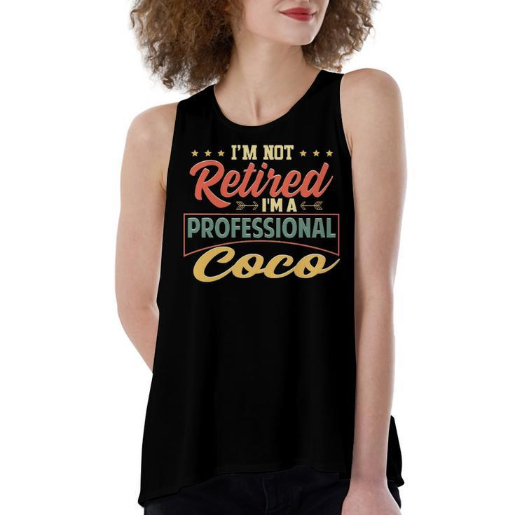 Coco Grandma Gift   Im A Professional Coco Women's Loose Fit Open Back Split Tank Top