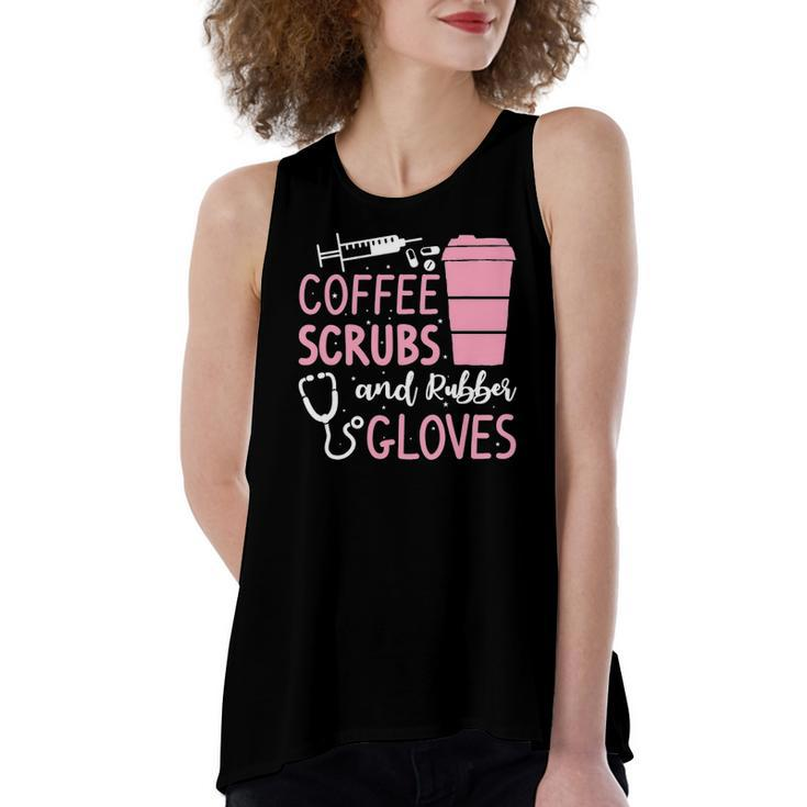 Coffee Scrubs And Rubber Gloves Medical Nurse Doctor Women's Loose Tank Top