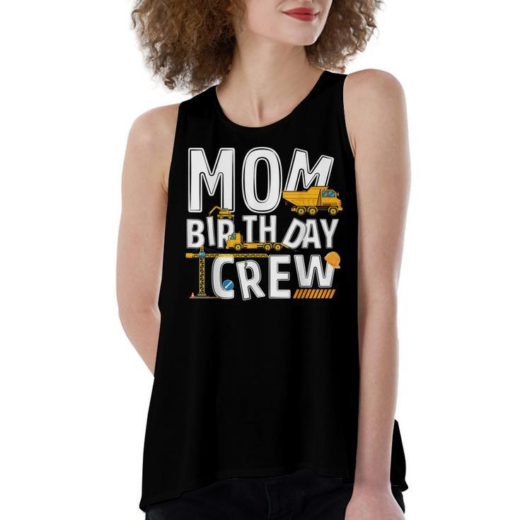 Construction Mom Birthday Crew Party Worker Mom  Women's Loose Fit Open Back Split Tank Top