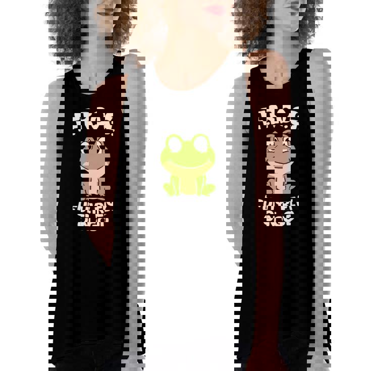 Cute Frog Fully Rely On God Christian Frog Women's Loose Tank Top