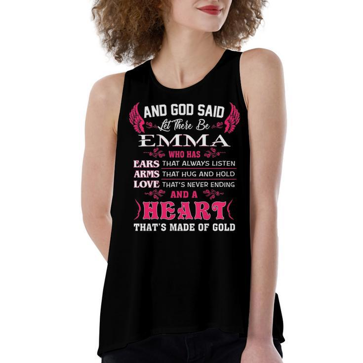 Emma Name Gift   And God Said Let There Be Emma Women's Loose Fit Open Back Split Tank Top