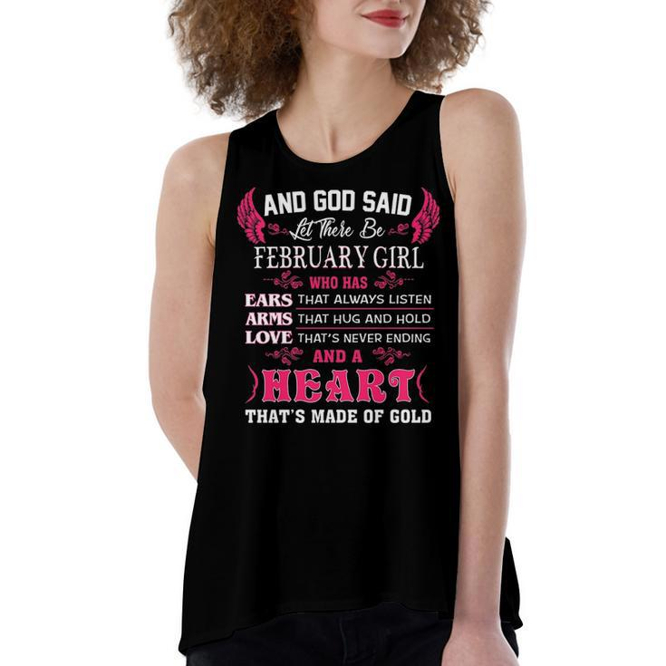 February Girl   And God Said Let There Be February Girl Women's Loose Fit Open Back Split Tank Top