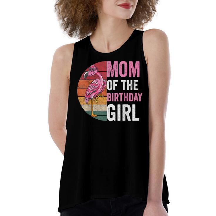 Flamingo Mom Of The Birthday Girl Matching Birthday Outfit  Women's Loose Fit Open Back Split Tank Top