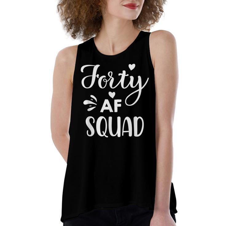 Forty Squad Forty Af Dad Mom 40Th Birthday Matching Outfits  Women's Loose Fit Open Back Split Tank Top