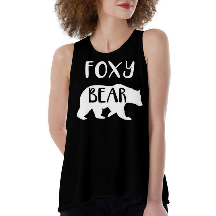 Foxy Grandma Gift   Foxy Bear Women's Loose Fit Open Back Split Tank Top