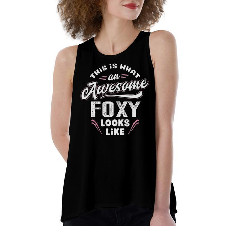 Foxy Grandma Gift   This Is What An Awesome Foxy Looks Like Women's Loose Fit Open Back Split Tank Top
