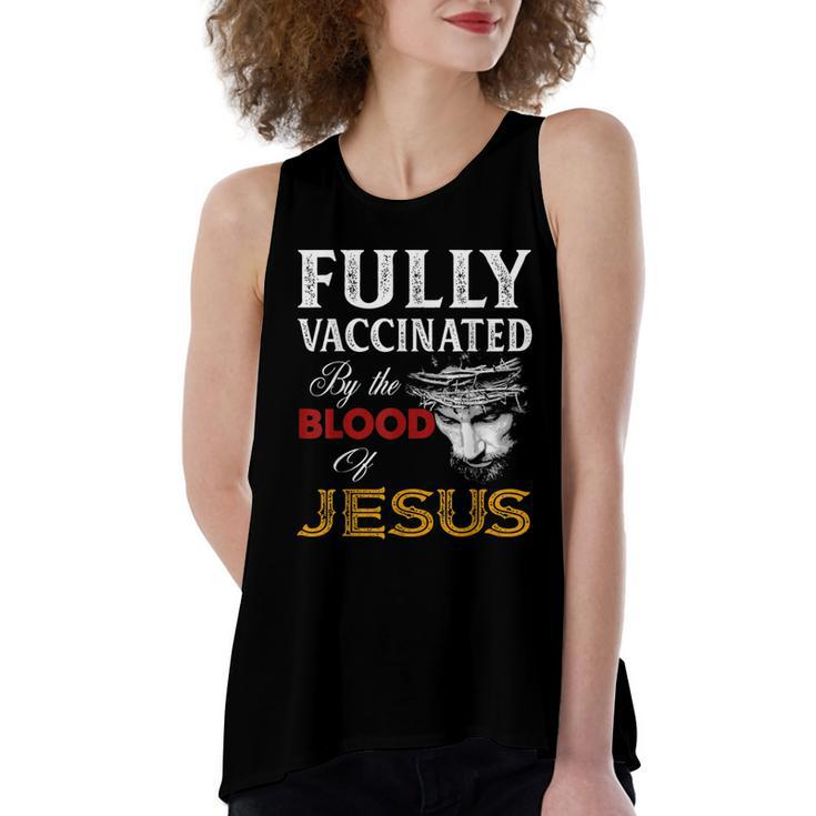 Fully Vaccinated By The Blood Of Jesus Christian Jesus Faith  V2 Women's Loose Fit Open Back Split Tank Top