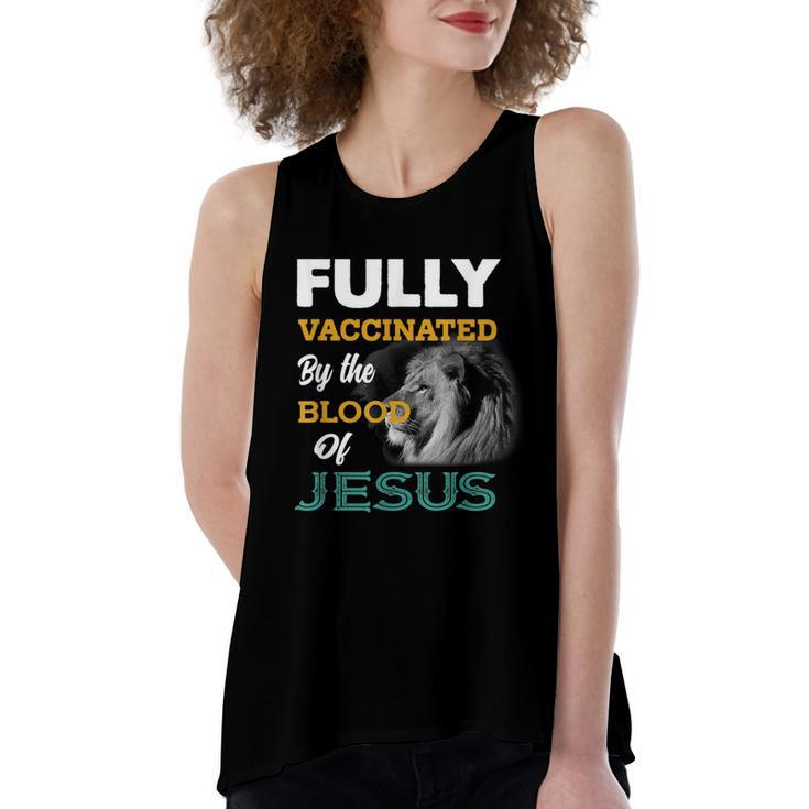 Fully Vaccinated By The Blood Of Jesus  V2 Women's Loose Fit Open Back Split Tank Top