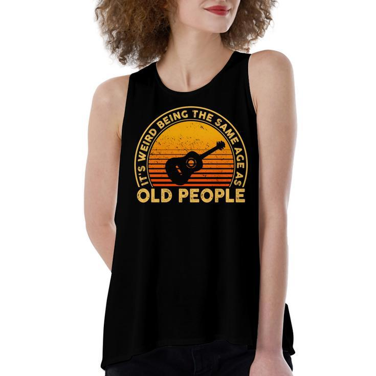 Funny Its Weird Being The Same Age As Old People   Women's Loose Fit Open Back Split Tank Top