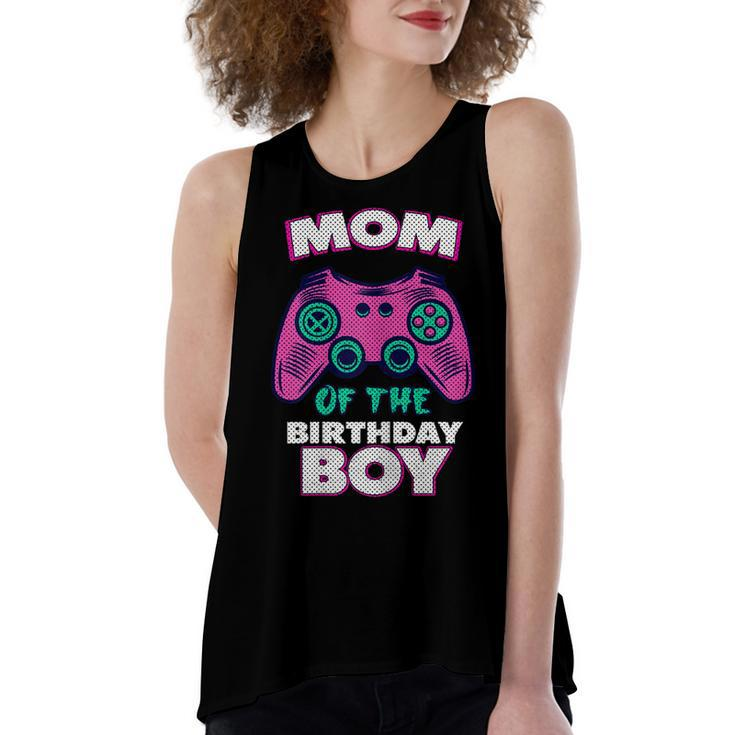 Gamer Mom Of The Birthday Boy Matching Gamer  Women's Loose Fit Open Back Split Tank Top