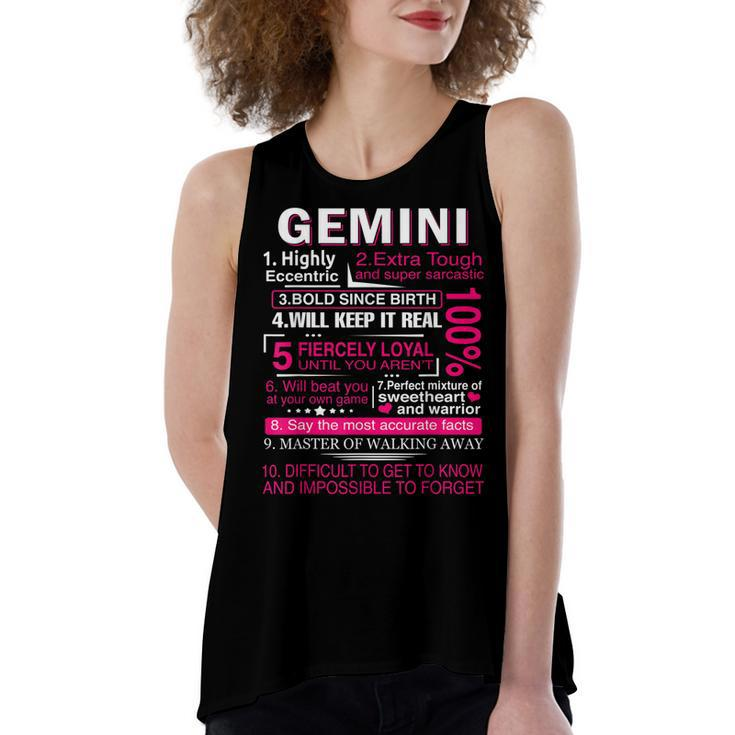 Gemini Zodiac Birthday Gift Girls Men Funny Saying Gemini  Women's Loose Fit Open Back Split Tank Top